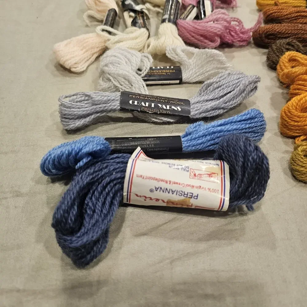 Lot of 26 Skeins of Persian Wool Yarn Needlepoint Vintage Fall Colors